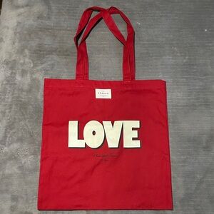 Sezane Red Tote Bag with 'LOVE' Print